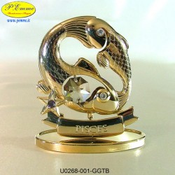 SEGNO ZODIACALE - PESCI GOLD - cm. 7x7 - Elementi SWAROVSKI