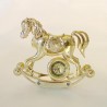 CAVALLUCCIO A SWINGING WITH CLOCK gold - Cm. 10 x 9 - Swarovski Elements