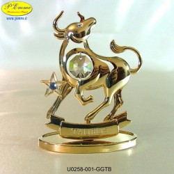 SEGNO ZODIACALE - TORO GOLD - cm. 9x7 - Elementi SWAROVSKI