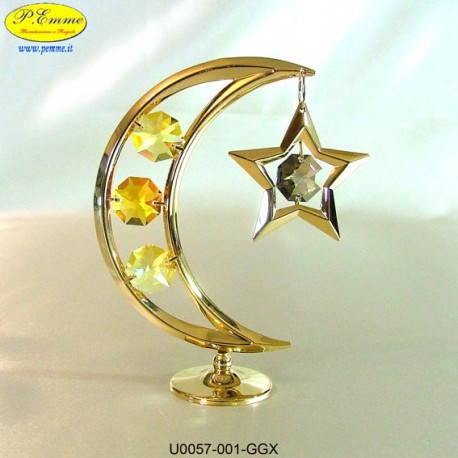LUNA GOLD WITH STAR - 10 cm x 8 - Swarovski Elements