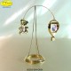 BEAR AND BALLOON REVOLVING STAND GOLD - cm. 15x3 - Swarovski Elements