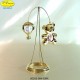 BEAR AND BALLOON REVOLVING STAND GOLD - cm. 15x3 - Swarovski Elements