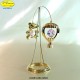 BEAR AND BALLOON REVOLVING STAND GOLD - cm. 15x3 - Swarovski Elements