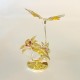 BUTTERFLY WITH FLOWERS GOLD - Cm. 10.5 x 10 - Swarovski Elements