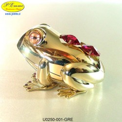 FROG LARGE GOLD - cm. 8x4 - Swarovski Elements