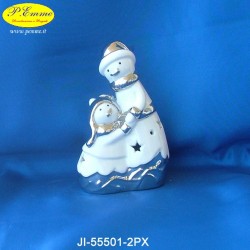 FAMIGLIA PUPAZZO DI NEVE - CM.9X5X15