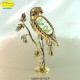 LARGE PARROT ON BODY GOLD - cm.13x8- elements SWAROVSKI