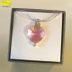 PINK SILVER NECKLACE - cm. 2.5 X 2 (Pendant) - Swarovski Elements