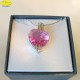 PINK SILVER NECKLACE - cm. 2.5 X 2 (Pendant) - Swarovski Elements