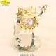 CAMEL SILVER SADDLE WITH GOLD METAL APPLICATIONS WITH SWAROVSKI CRYSTAL - Cm. 10 x 8
