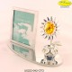 FIORE ARGENTATO IN VASO CON PORTAFOTO METALLO CON APPLICAZIONI CRISTALLO SWAROVSKI - Cm. 10 x 6
