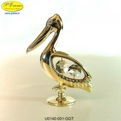 PELICAN BIG GOLD - cm. 10 x 8- elements SWAROVSKI