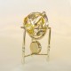 MAPPAMONDO GIREVOLE CON OROLOGIO GOLD - Cm. 9,5 x 6 - Elementi SWAROVSKI
