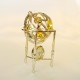 MAPPAMONDO GIREVOLE CON OROLOGIO GOLD - Cm. 9,5 x 6 - Elementi SWAROVSKI