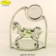HORSE SILVER WITH SMALL METAL FRAME WITH APPLICATIONS SWAROVSKI CRYSTAL - Cm. 11 x 9