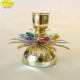 CANDLESTICK LOW 1 FLAME GOLD - Cm. 9.5 x 7.5 - Swarovski Elements