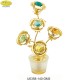 FIVE GOLDEN ROSE VASE WITH SATIN APPLICATIONS WITH SWAROVSKI CRYSTAL - Cm. 14 x 8