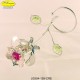 GEMMA ROSE WITH SILVER METAL ROD APPLICATIONS WITH SWAROVSKI CRYSTAL - Cm. 19 x 8