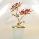 DOUBLE WITH LARGE FLOWER POT SATIN GOLD - Cm. 16.5 x 13 - Swarovski Elements