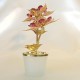 DOUBLE WITH LARGE FLOWER POT SATIN GOLD - Cm. 16.5 x 13 - Swarovski Elements