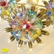 TRIPLE FLOWER GIANT GOLD - Cm. 25 x 23 - Swarovski Elements