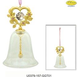GOLDEN BELL WITH APPLICATIONS SWAROVSKI CRYSTAL - Cm. 18.5 x 6