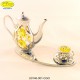 CAFFETTIERA ARGENTATA CON TAZZINA METALLO CON APPLICAZIONI CRISTALLO SWAROVSKI - Cm. 12 x 7