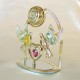 DOVES ON HEART WITH GOLD WATCH - Cm. 11.5 x 10.5 - Swarovski Elements
