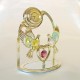 DOVES ON HEART WITH GOLD WATCH - Cm. 11.5 x 10.5 - Swarovski Elements