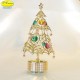 ALBERO DI NATALE DORATO GIREVOLE MUSICALE - Cm. 17,5 x 9,5 - Elementi SWAROVSKI