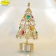 ALBERO DI NATALE DORATO GIREVOLE MUSICALE - Cm. 17,5 x 9,5 - Elementi SWAROVSKI