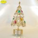 ALBERO DI NATALE DORATO GIREVOLE MUSICALE - Cm. 17,5 x 9,5 - Elementi SWAROVSKI