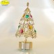 CHRISTMAS TREE GOLD REVOLVING MUSICAL - Cm. 17.5 x 9.5 - Swarovski Elements