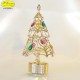 ALBERO DI NATALE DORATO GIREVOLE MUSICALE - Cm. 17,5 x 9,5 - Elementi SWAROVSKI