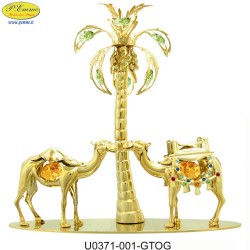 CAMELS COUPLE WITH PALM GOLD - Swarovski Elements