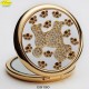 Specchietto Cane dorato con Strass Sw. - D.cm.6,5