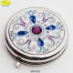 Specchietto argentato con Strass Sw. - D.cm.6,5