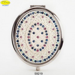 Silvered mirror with Strass Sw. - D.cm.6,5
