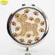 Specchietto Cane argentato con Strass Sw. - D.cm.6,5