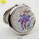 Specchietto Fiore argentato con Strass Sw. - D.cm.6,5