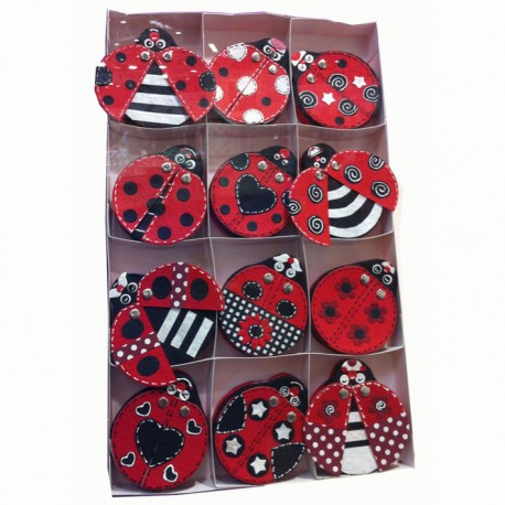 Pcs. 12 portaconfetti LADYBIRD RED