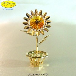 DAISY WITH POT - cm. 7x4 - Swarovski Elements