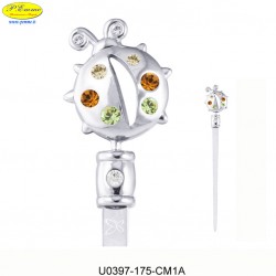 OPENER WITH LADYBIRD SILVER - cm. 16 x 3 - Swarovski Elements