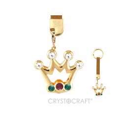 KEY RING WITH GOLDEN CROWN - Swarovski Elements