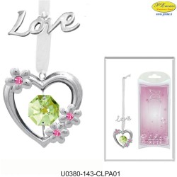 SEGNALIBRO "LOVE" ARGENTATO - Elementi SWAROVSKI