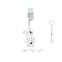 KEY HOLDER WITH SILVER BEAR - Swarovski Elements