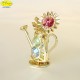 WATERING CAN WITH FLOWER GOLD - Cm. 8.5 x 8 - Swarovski Elements