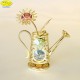 WATERING CAN WITH FLOWER GOLD - Cm. 8.5 x 8 - Swarovski Elements