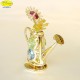 WATERING CAN WITH FLOWER GOLD - Cm. 8.5 x 8 - Swarovski Elements