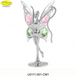 FAIRY DANCER WITH SILVER RIBBON - CM. 9.5 X 7 - Swarovski Elements